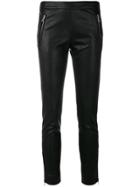 Moschino Faux-leather Zip Detail Trousers - Black