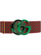 Gucci Elastic Belt With Double G - Red