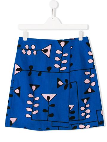Marni Kids Blue Graphic Skirt