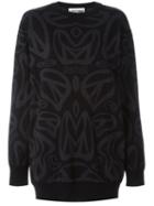 Moschino Peace Intarsia Knit Dress, Women's, Size: Medium, Black, Virgin Wool