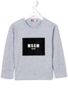 Msgm Kids Logo Print T-shirt, Boy's, Size: 12 Yrs, Grey