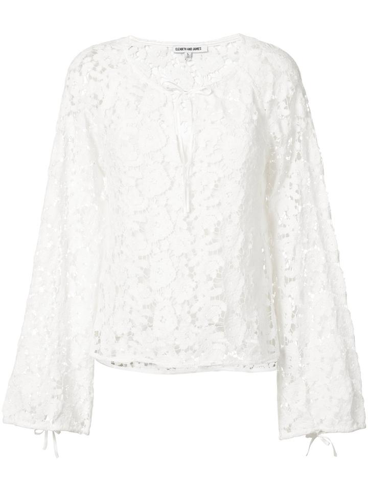 Elizabeth And James - Embroidered Blouse - Women - Cotton - L, White, Cotton