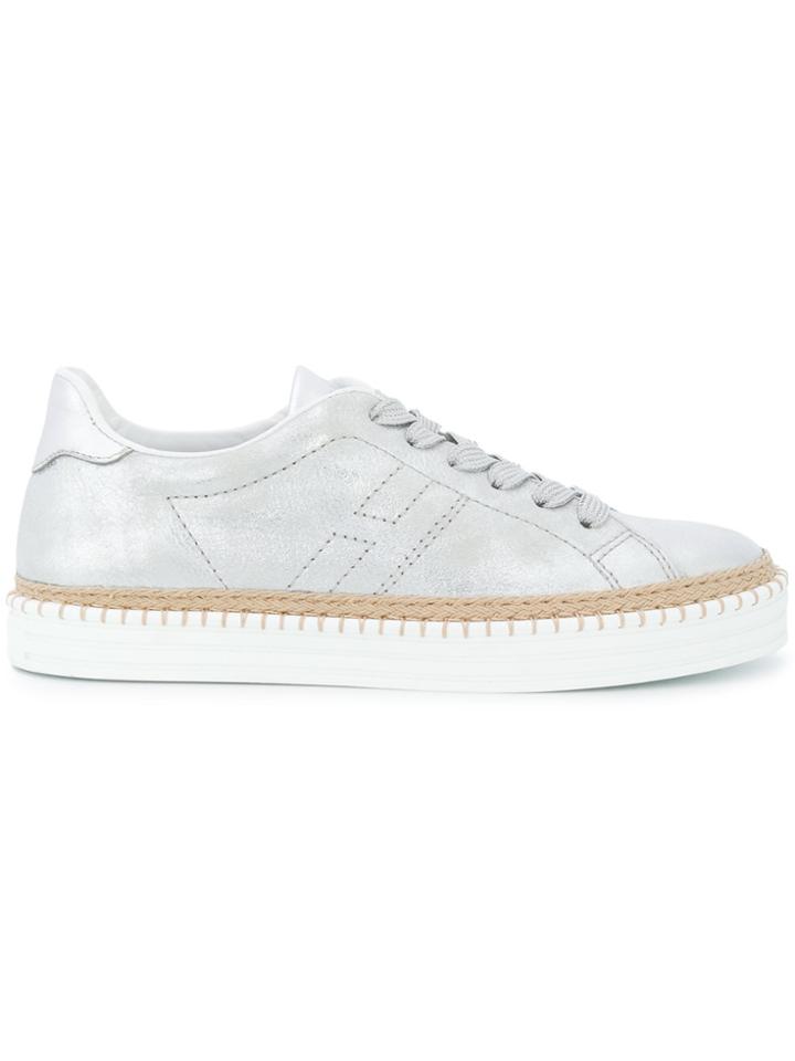 Hogan Stitched Sole Sneakers - Metallic