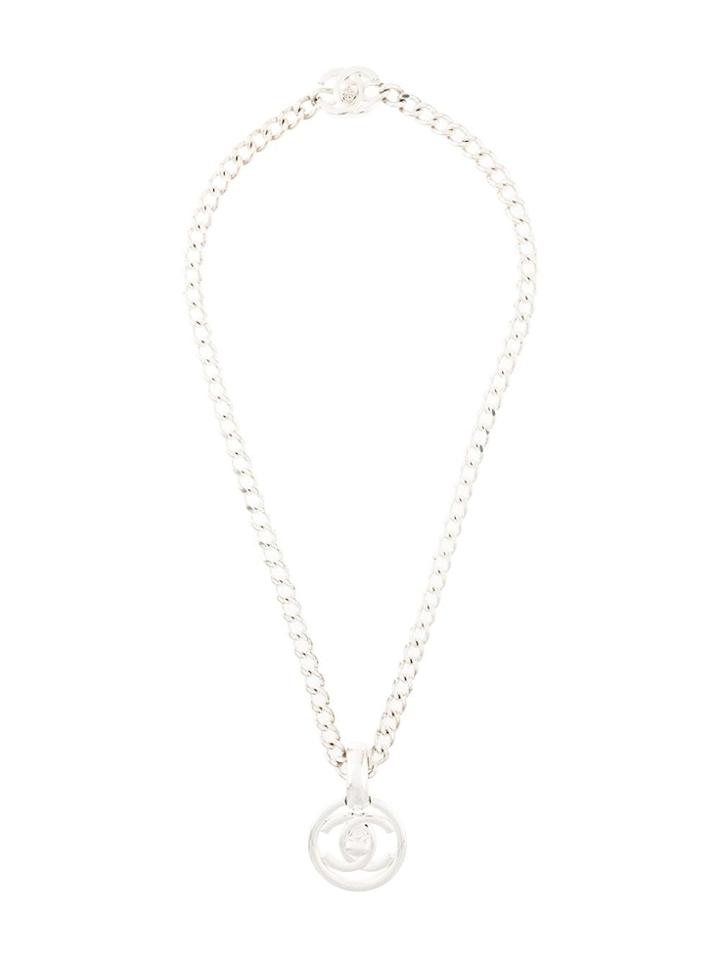Chanel Pre-owned Cc Turnlock Necklace - Silver