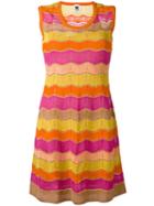 M Missoni - Wavy Panel Dress - Women - Cotton/polyamide/polyester/metallic Fibre - 44, Pink/purple, Cotton/polyamide/polyester/metallic Fibre