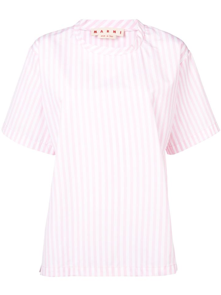 Marni Striped Oversized T-shirt - Pink & Purple