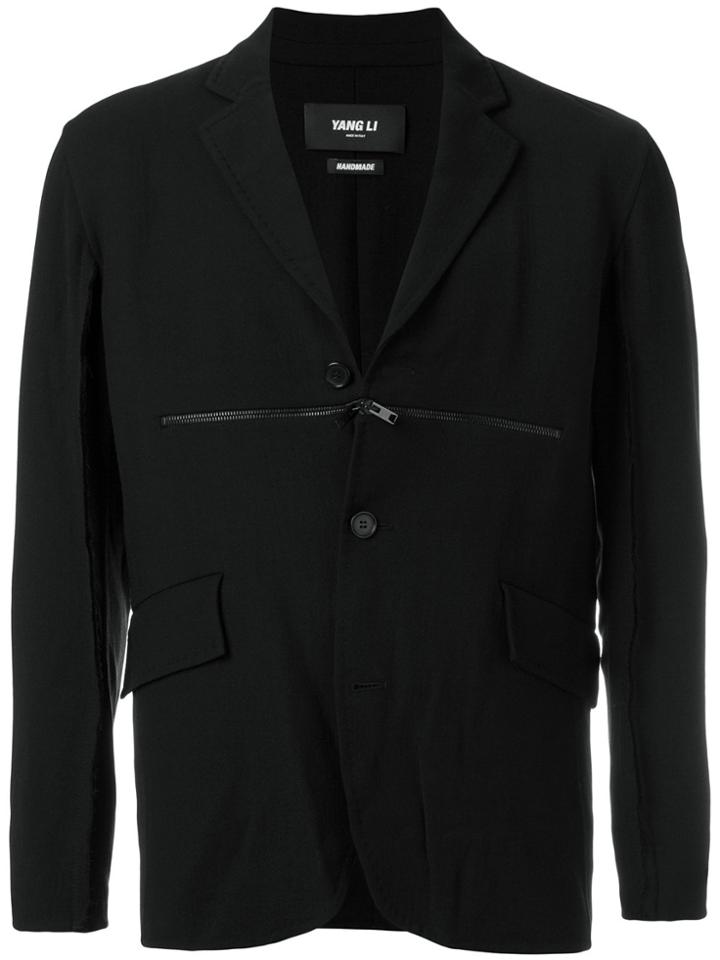 Yang Li Zip Detail Blazer - Black