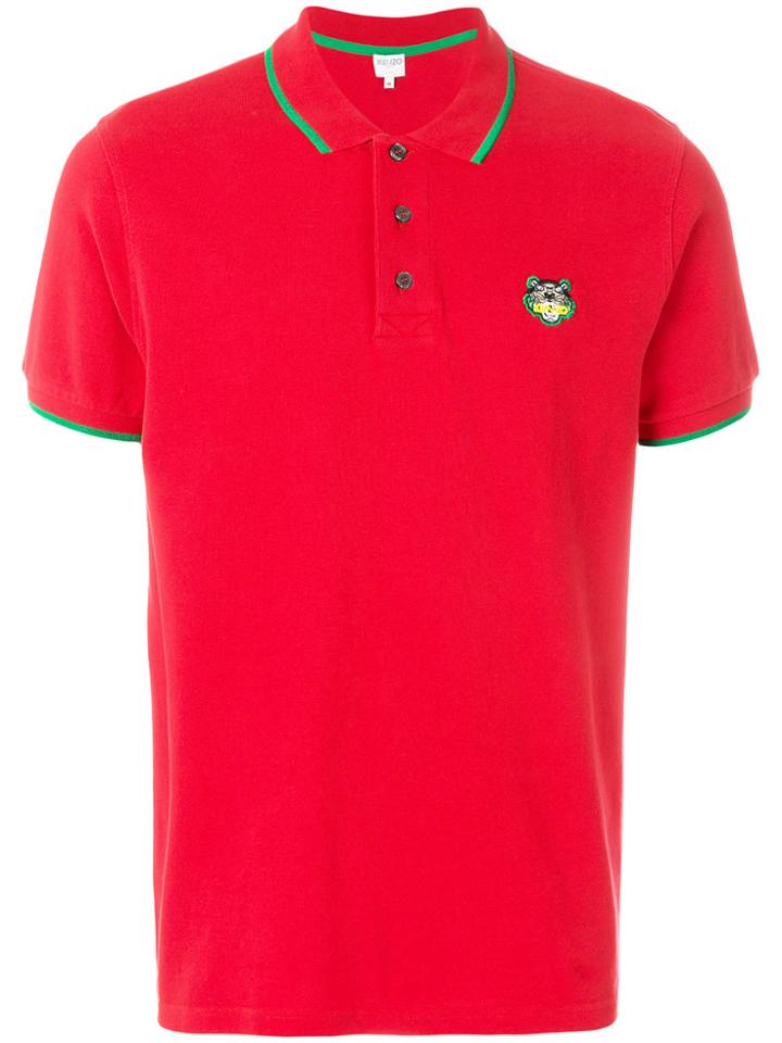 Kenzo Logo Patch Polo Shirt - Red