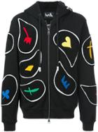 Haculla Paisley Patch Zipped Hoodie - Black