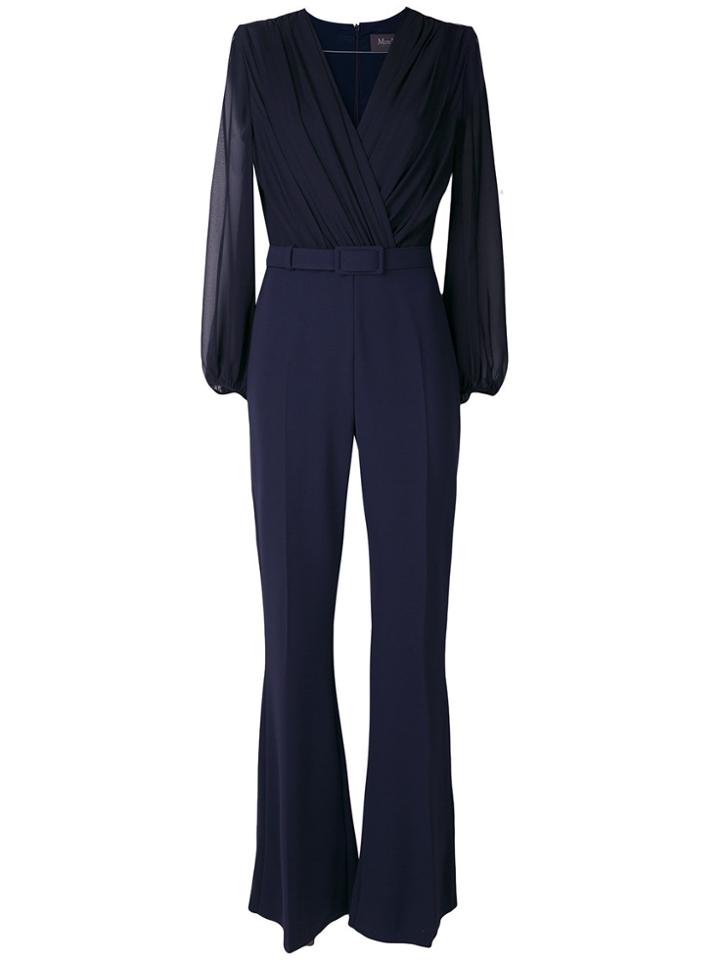 Max Mara Crossover Georgette Jumpsuit - Blue