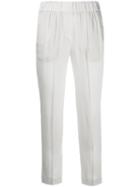 Brunello Cucinelli Cropped Trousers, Women's, Size: 38, White, Acetate/viscose/polyester
