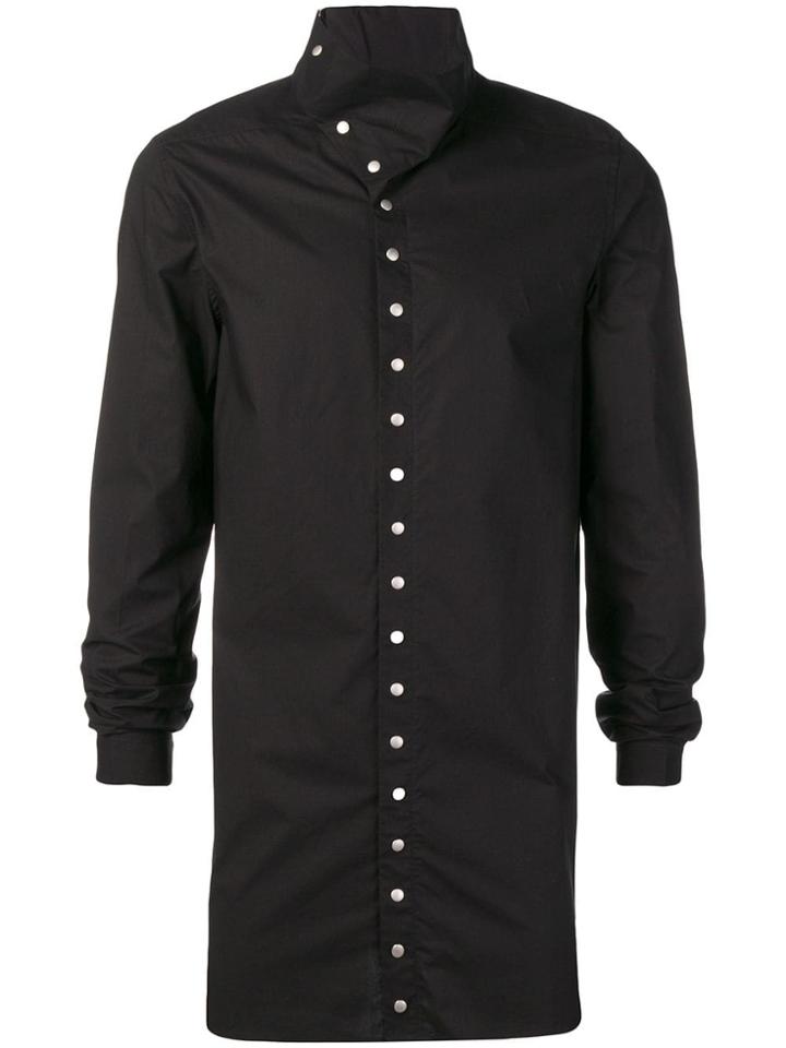 Rick Owens High Neck Shirt - Black