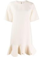 Valentino Scalloped Short Dress - Neutrals