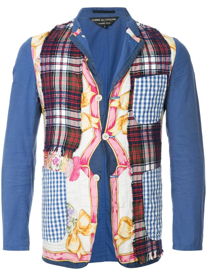 Comme Des Garçons Vintage Patchwork Slim-fit Blazer - Multicolour