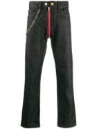 Zilver Zipped Crotch Straight Leg Jeans - Blue