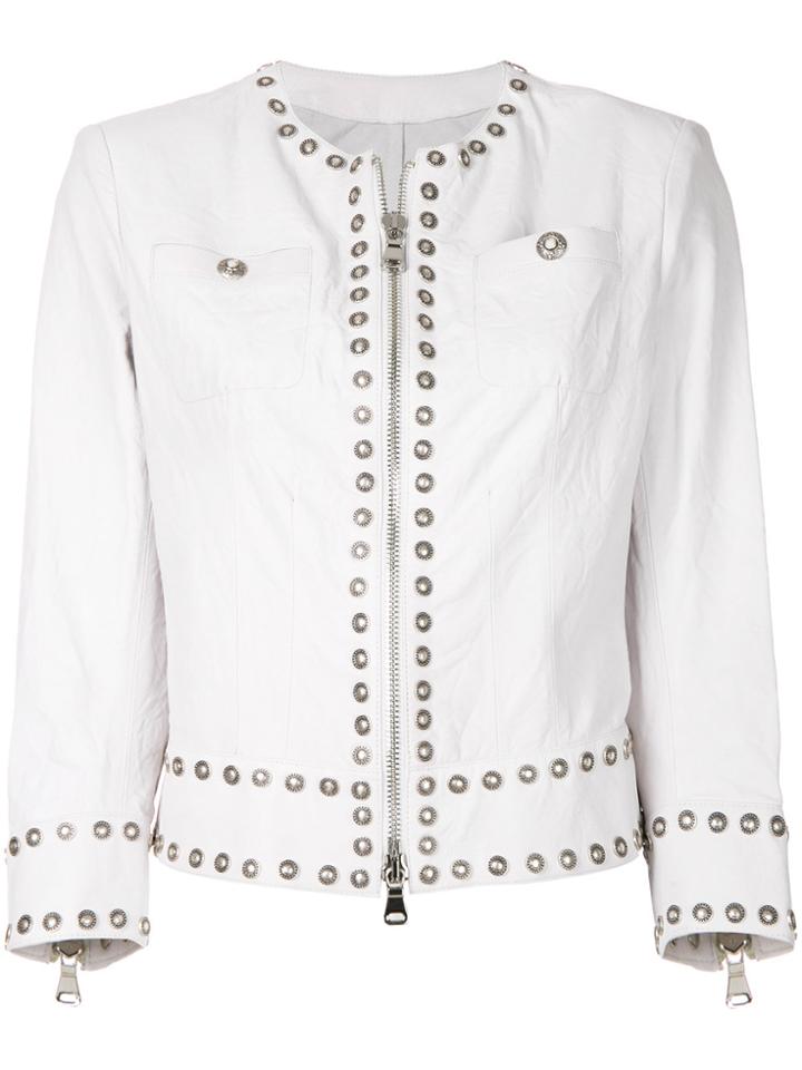 Sylvie Schimmel Slim-fit Studded Jacket - White