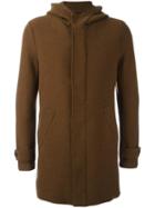 Harris Wharf London Hooded Coat, Men's, Size: 52, Brown, Virgin Wool