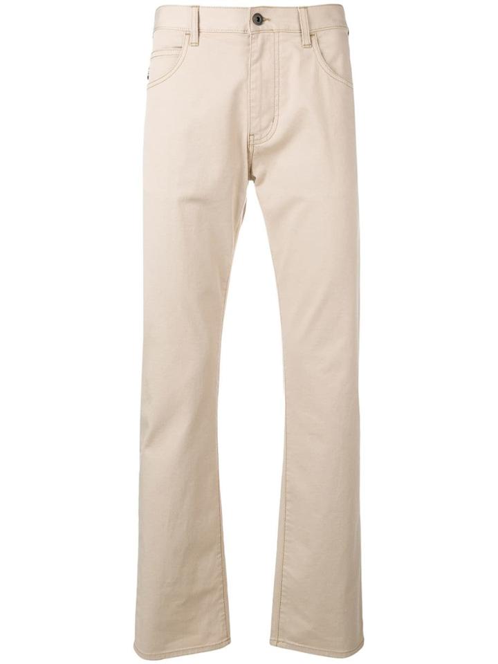Emporio Armani Straight-leg Trousers - Neutrals
