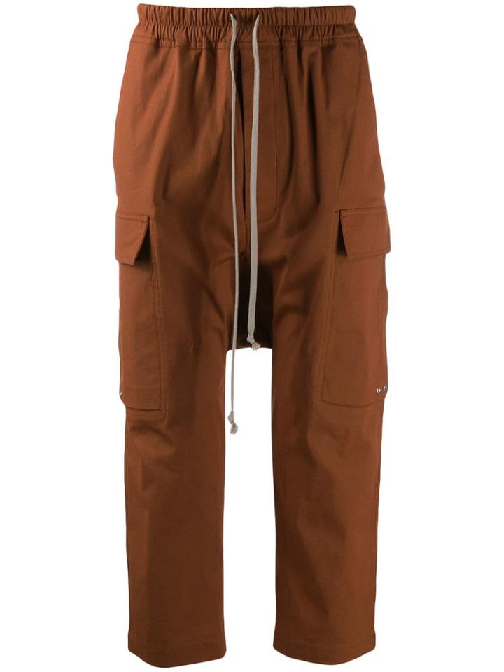 Rick Owens Cropped Track Pants - Brown