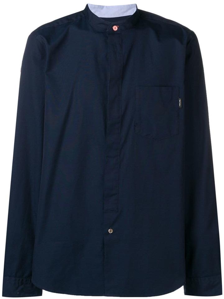 Ps Paul Smith Band Collar Shirt - Blue