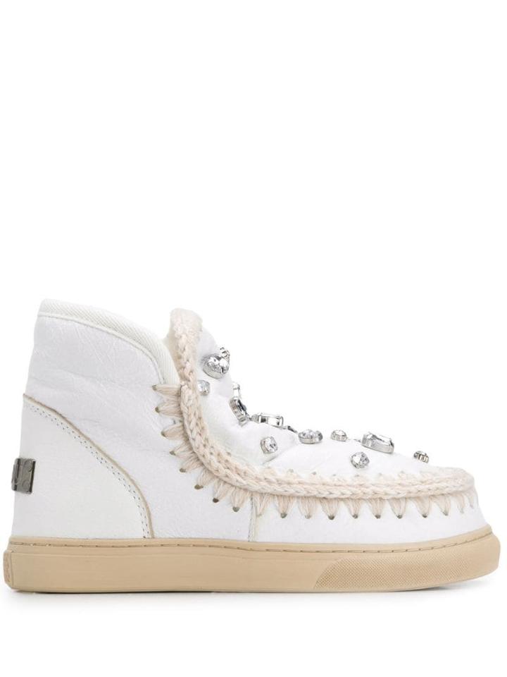 Mou Eskimo 18 Crystal Boots - White