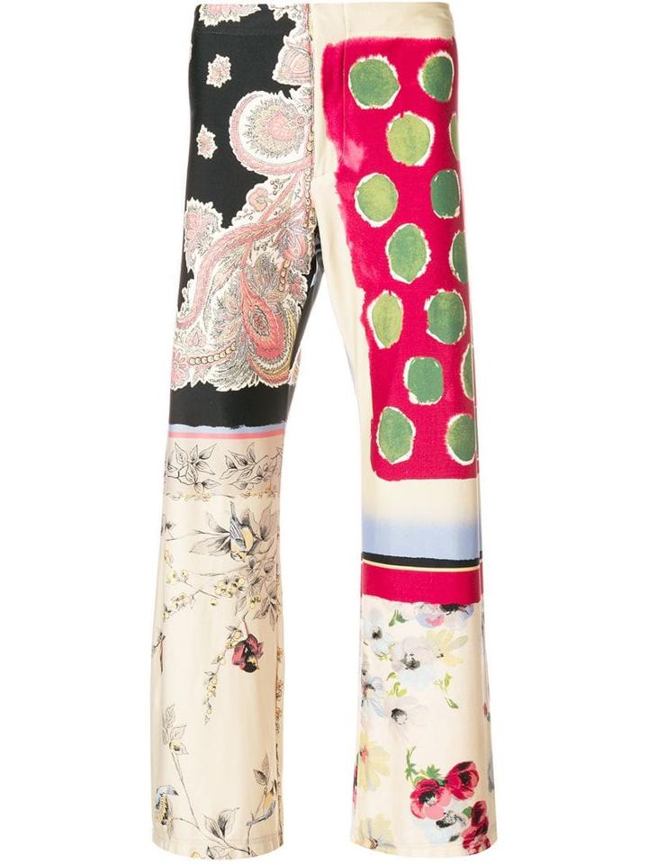 Jean Paul Gaultier Pre-owned Multi-printed Cropped Trousers - Neutrals