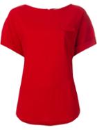 Osman Chest Pocket T-shirt, Women's, Size: 8, Red, Acetate/viscose/spandex/elastane