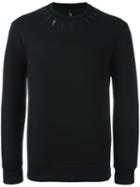 Neil Barrett Lightning Bolt Sweatshirt, Men's, Size: Medium, Black, Lyocell/viscose/cotton/polyurethane