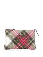 Vivienne Westwood Plaid Print Clutch - Green