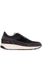 Common Projects Black Track Suede And Mesh Low Top Sneakers
