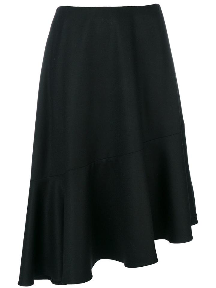 Carven - Asymmetric Skirt - Women - Silk/acetate/virgin Wool - 40, Black, Silk/acetate/virgin Wool