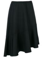 Carven - Asymmetric Skirt - Women - Silk/acetate/virgin Wool - 40, Black, Silk/acetate/virgin Wool