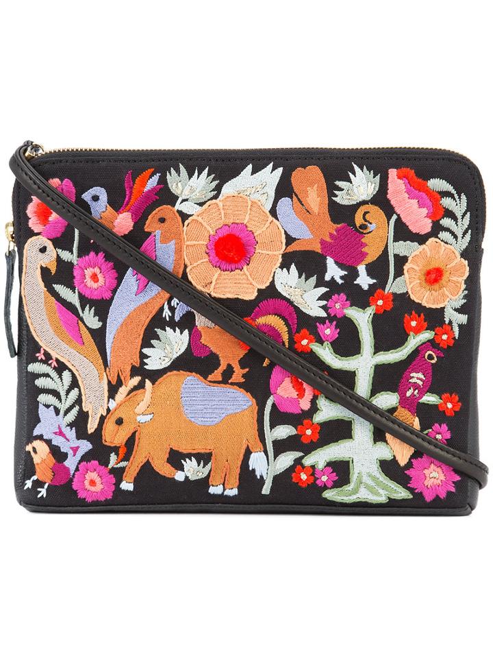 Lizzie Fortunato Jewels Folk Safari Clutch, Women's, Black, Leather