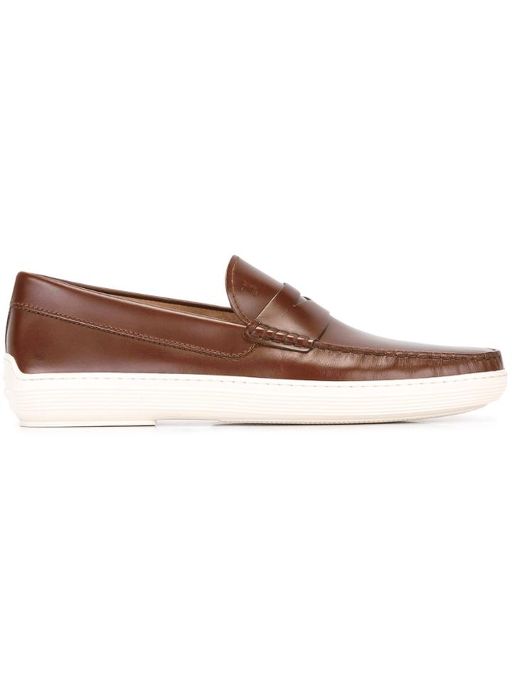 Tod's Chunky Sole Penny Loafers - Brown