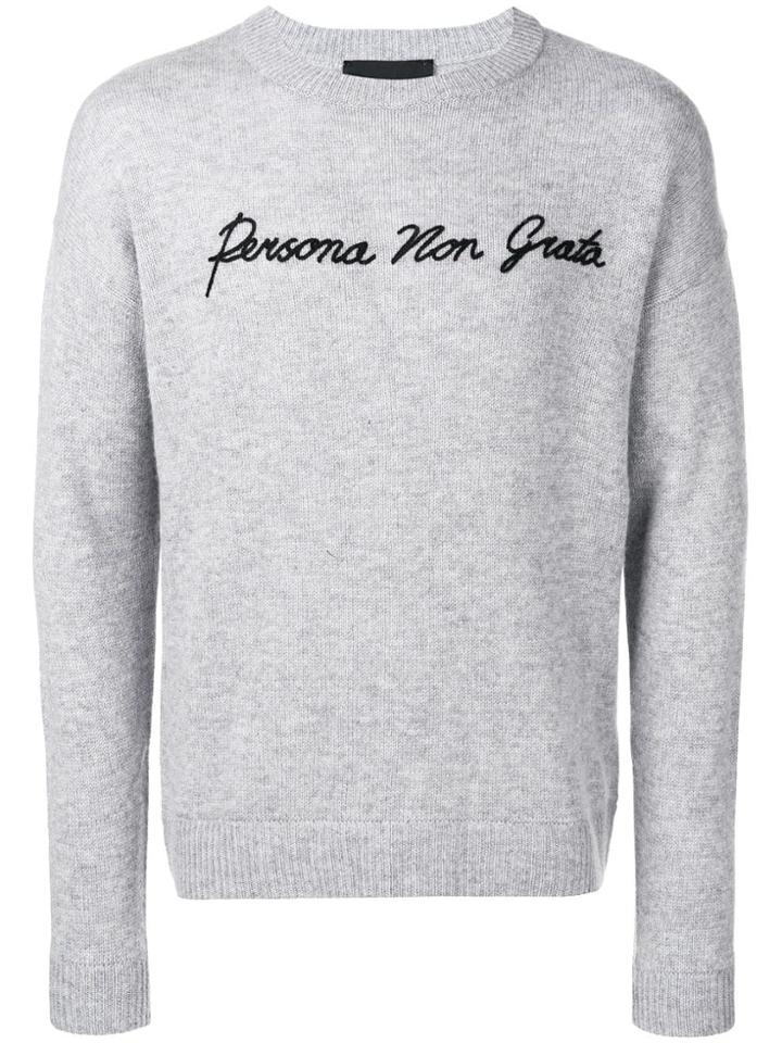 John Richmond Persona Embroidered Sweater - Grey