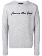 John Richmond Persona Embroidered Sweater - Grey