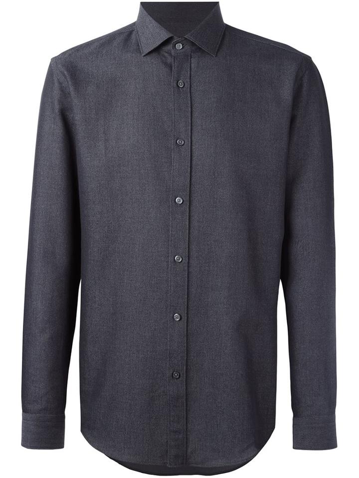 Boss Hugo Boss Classic Shirt, Men's, Size: 39, Grey, Cotton