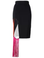 Christopher Kane Fringed Patchwork Panel Skirt
