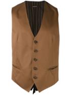 Tagliatore - Waistcoat - Men - Cotton/cupro - 52, Brown, Cotton/cupro