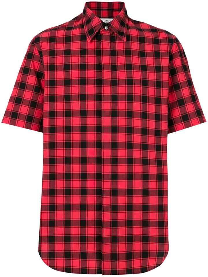 Maison Margiela Short Sleeved Check Shirt - Red