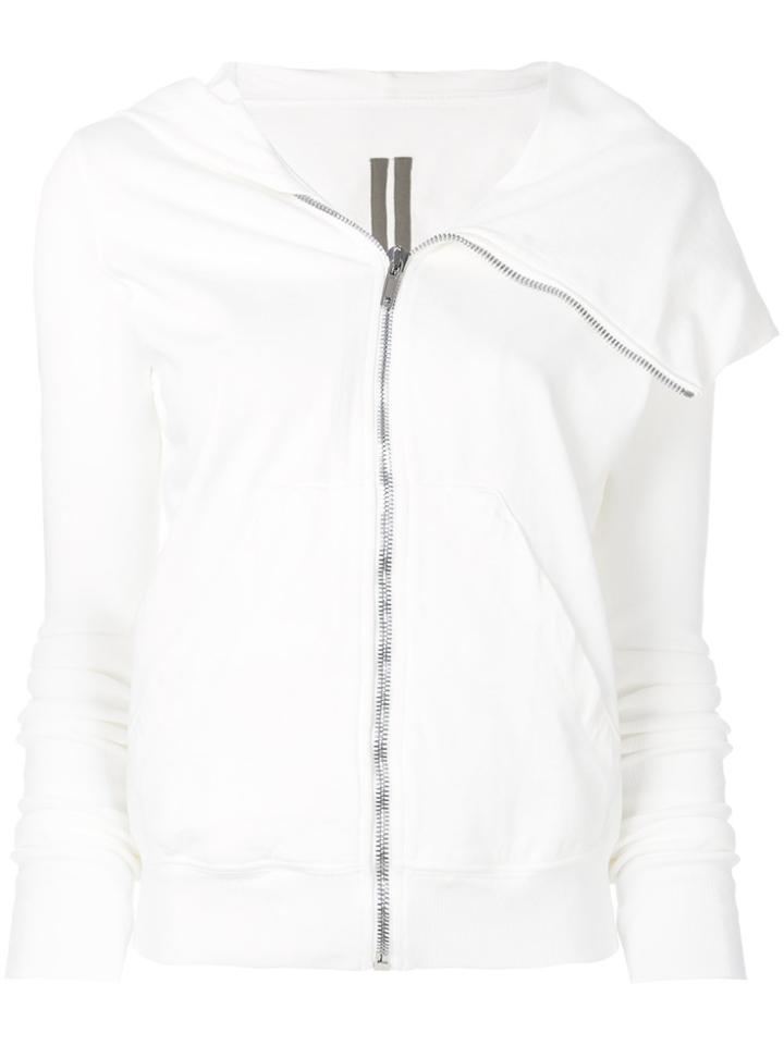 Rick Owens Drkshdw Asymmetric Zip Jumper - White