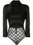 Nina Ricci High Neck Fitted Top - Black
