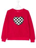 Little Marc Jacobs Chequered Sequin Heart Sweater - Pink & Purple