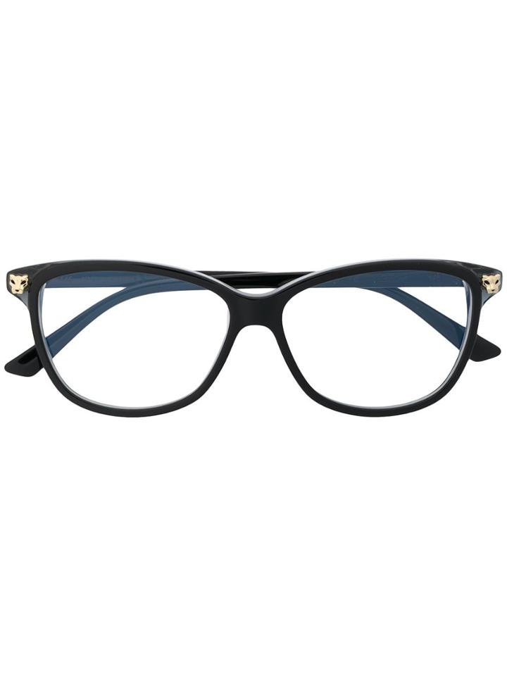 Cartier Panthère Rectangular Frame Glasses - Black