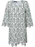 Emanuel Ungaro Flower Motif Party Dress, Women's, Size: 46, White, Silk/cotton/polyester