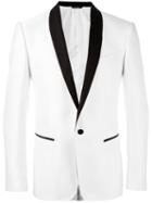 Dolce & Gabbana Dotted Print Dinner Jacket, Men's, Size: 50, White, Polyester/viscose/silk