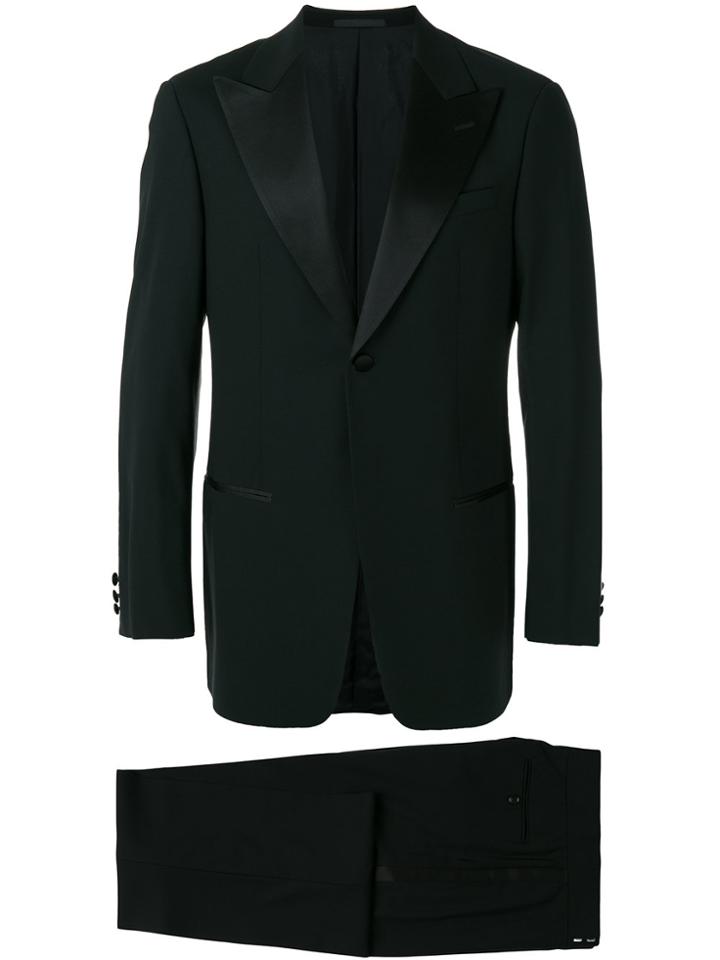 Armani Collezioni Peaked Lapels Two-piece Suit - Black