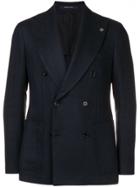 Tagliatore Patterned Double Breasted Blazer - Blue