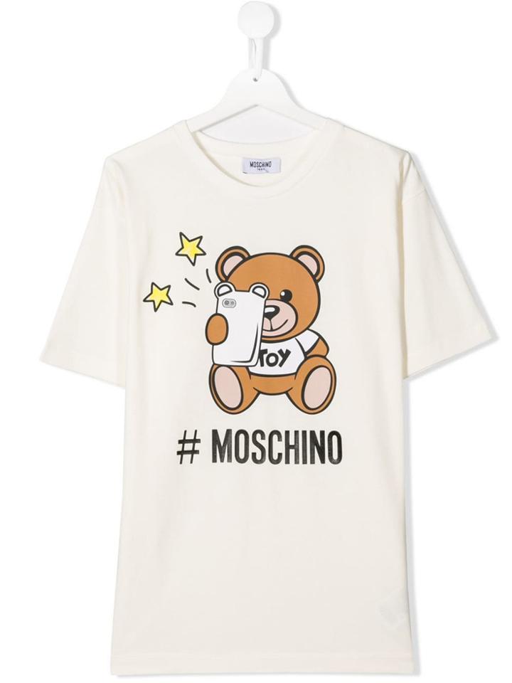 Moschino Kids Teen # Printed T-shirt - White