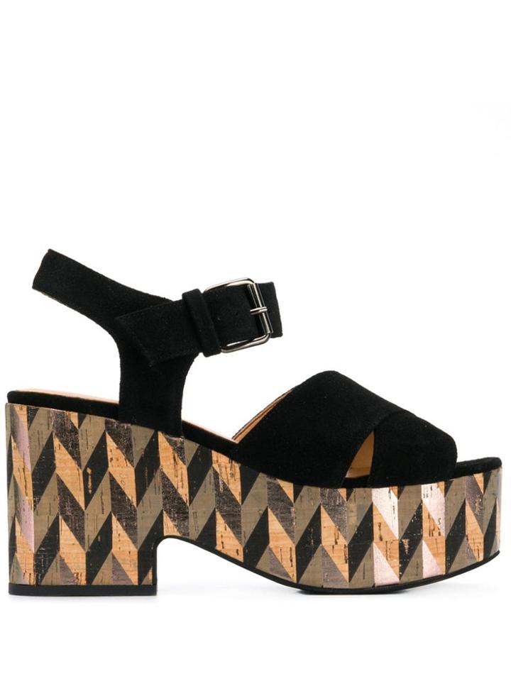 Strategia Susy Platform Sandals - Black